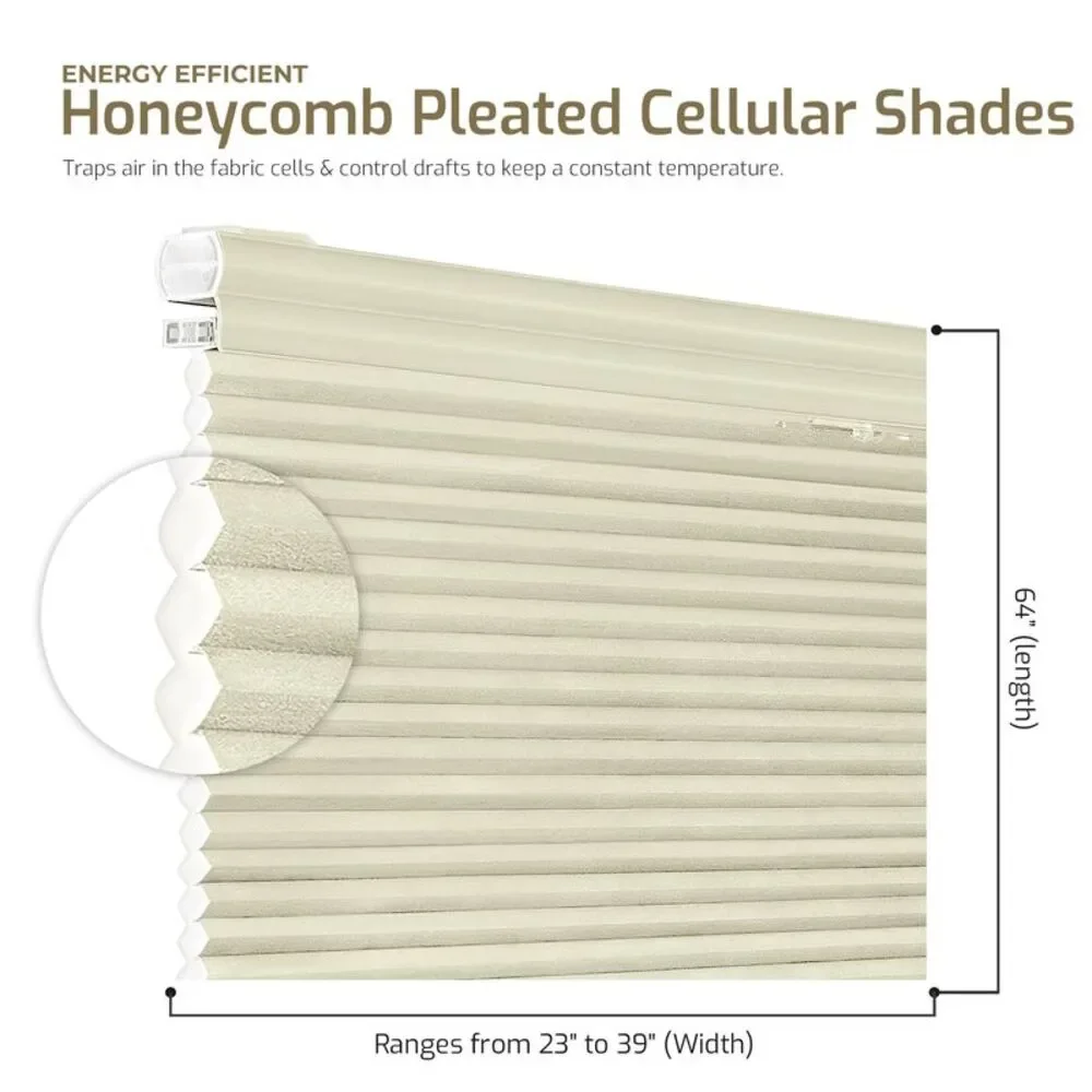 Cordless Window Blinds Cellular Top-Down Bottom-Up Honeycomb Pleated 3/8